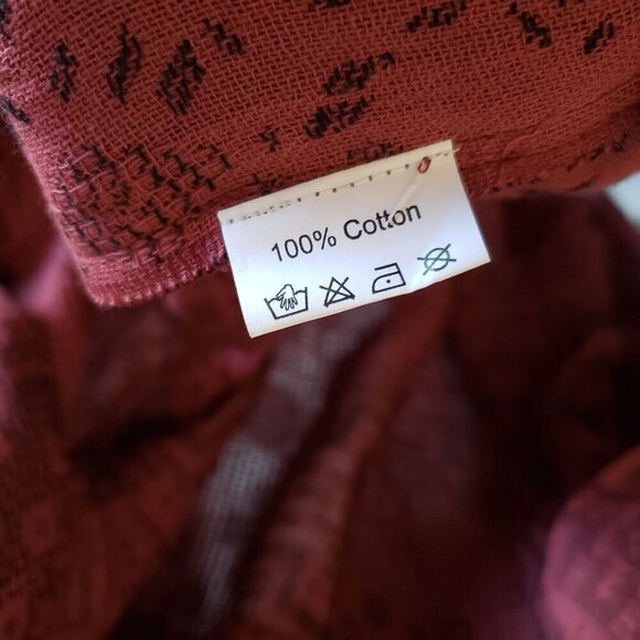 Passage Gauzy Cotton Jacquard Waterfall Open Cardigan Fringe Burgundy One Sz NEW - Picture 12 of 12